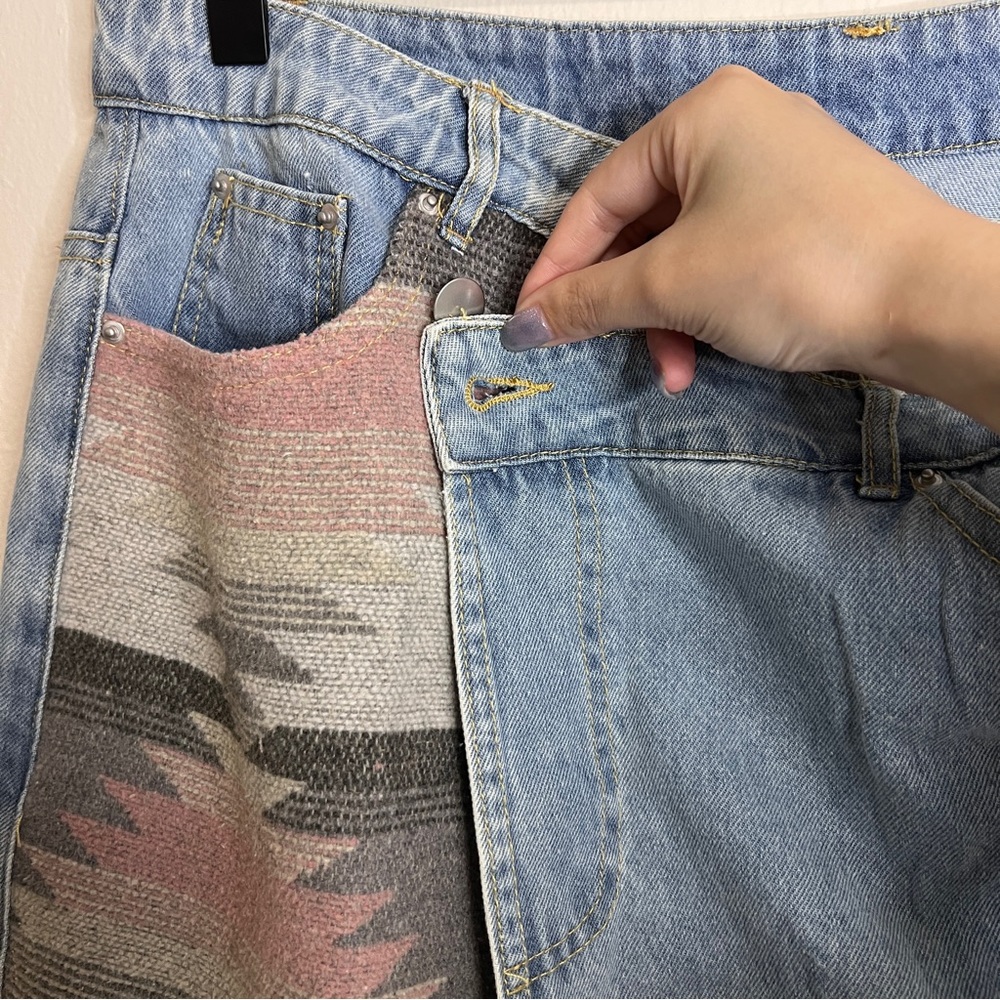 Miss Sparkling Boutique Denim Mini Wrap Skirt - Picture 7 of 11